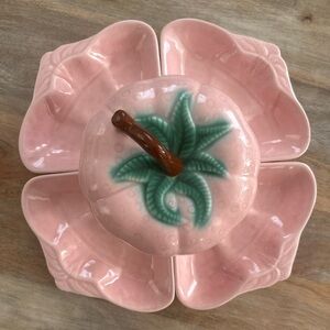 Vintage California Valley Vista Made USA 6 pc Pink Strawberry Canister & Dishes